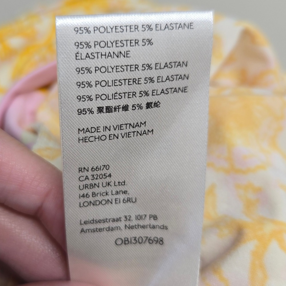Free People Mini Skirt Medium She's Something‎ Else Yellow Floral Print Bodycon - Picture 8 of 9